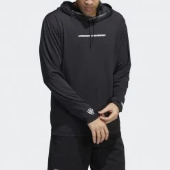 Adidas Performance Donovan Mitchell Ανδρική Μπλούζα με Κουκούλα BLACK -Lifestyle Ρούχα Εκπτώσεις adidas dm lw po 8