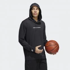 Adidas Performance Donovan Mitchell Ανδρική Μπλούζα με Κουκούλα BLACK -Lifestyle Ρούχα Εκπτώσεις adidas dm lw po 9