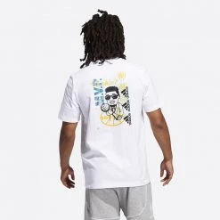Adidas Performance Donovan Mitchell Avatar Rookie Ανδρικό T-shirt WHITE -Lifestyle Ρούχα Εκπτώσεις adidas don avt rook 2