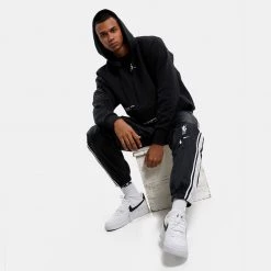 Jordan Brooklyn Nets Fleece Ανδρική Μπλούζα με Κουκούλα Black -Lifestyle Ρούχα Εκπτώσεις jordan bkn m nk flc po cts st 4