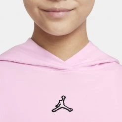 Jordan Cropped Παιδική Μπλούζα με Κουκούλα PINK FOAM -Lifestyle Ρούχα Εκπτώσεις jordan jdg jordan essentials boxy po 3