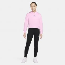 Jordan Cropped Παιδική Μπλούζα με Κουκούλα PINK FOAM -Lifestyle Ρούχα Εκπτώσεις jordan jdg jordan essentials boxy po 4