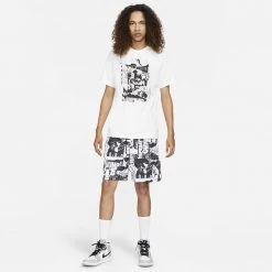 Jordan Jumpman Flight Ανδρικό T-Shirt White/Black -Lifestyle Ρούχα Εκπτώσεις jordan m j brand jm flt aop ss crew 3