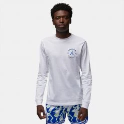 Jordan Sport Breakfast Club Ανδρική Μπλούζα με Μακρύ Μανίκι WHITE
