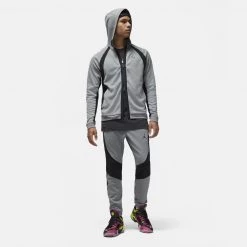 Jordan Dri-FIT Sport Ανδρική Ζακέτα Carbon Heather/Black/Black -Lifestyle Ρούχα Εκπτώσεις jordan m j df sprt stmt air flc fz 11