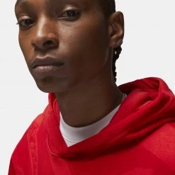 Jordan Essential Ανδρική Μπλούζα Φούτερ FIRE RED/WHITE -Lifestyle Ρούχα Εκπτώσεις jordan m j ess aop flc po 7