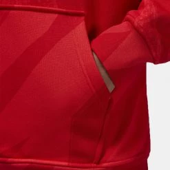 Jordan Essential Ανδρική Μπλούζα Φούτερ FIRE RED/WHITE -Lifestyle Ρούχα Εκπτώσεις jordan m j ess aop flc po 9