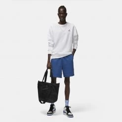 Jordan Flight Essentials Ανδρική Μπλούζα με Μακρύ Μανίκι White/White -Lifestyle Ρούχα Εκπτώσεις jordan m j ess flc crew 10