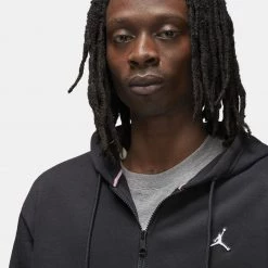 Jordan Essentials Ανδρική Ζακέτα BLACK/WHITE -Lifestyle Ρούχα Εκπτώσεις jordan m j ess flc fz hoodie 19