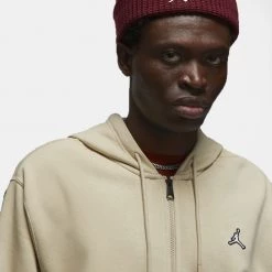 Jordan Essentials Ανδρική Ζακέτα RATTAN/WHITE -Lifestyle Ρούχα Εκπτώσεις jordan m j ess flc fz hoodie 2