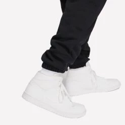 Jordan Essentials Ανδρικό Παντελόνι Φόρμας Black -Lifestyle Ρούχα Εκπτώσεις jordan m j ess flc pant 34
