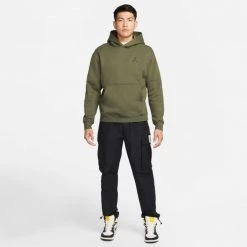 Jordan Essentials Ανδρικό Φλις Φούτερ MEDIUM OLIVE -Lifestyle Ρούχα Εκπτώσεις jordan m j ess flc po hoodie 28