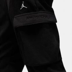 Jordan Essential Ανδρικό Παντελόνι Φόρμας BLACK -Lifestyle Ρούχα Εκπτώσεις jordan m j ess gfx flc winter pant 3