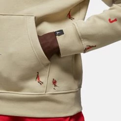 Jordan Essentials Ανδρική Μπλούζα με Κουκούλα RATTAN -Lifestyle Ρούχα Εκπτώσεις jordan m j ess hol jm flc po 2