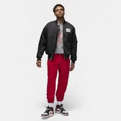 Jordan Essentials Jumpman Ανδρικό T-Shirt CARBON HEATHER/FIRE RED/WHITE -Lifestyle Ρούχα Εκπτώσεις jordan m j ess jumpman ss crew 15