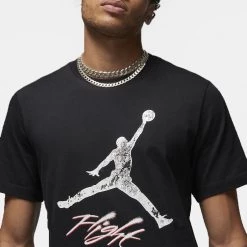 Jordan Essentials Jumpman Ανδρικό T-Shirt BLACK/WHITE/FIRE RED -Lifestyle Ρούχα Εκπτώσεις jordan m j ess jumpman ss crew 2