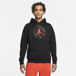 Jordan Essentials Mountainside Ανδρική Μπλούζα με Κουκούλα Black