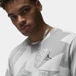 Jordan Essentials Ανδρικό T-Shirt WHITE -Lifestyle Ρούχα Εκπτώσεις jordan m j ess ss aop crew 11