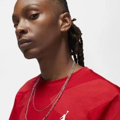 Jordan Essentials Ανδρικό T-Shirt FIRE RED -Lifestyle Ρούχα Εκπτώσεις jordan m j ess ss aop crew 3