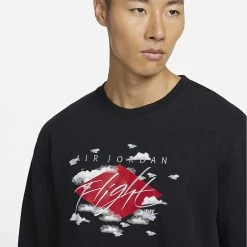 Jordan Statement Essentials Ανδρική Μπλούζα Με Μακρύ Μανίκι Black -Lifestyle Ρούχα Εκπτώσεις jordan m j ess stmt flc gfx crew 6