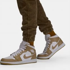 Jordan Essential Ανδρικό Παντελόνι Φόρμας Light Olive -Lifestyle Ρούχα Εκπτώσεις jordan m j ess stmt wash flc pant 5