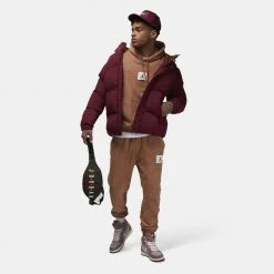 Jordan Essential Washed Fleece Ανδρική Μπλούζα με Κουκούλα MINERAL CLAY -Lifestyle Ρούχα Εκπτώσεις jordan m j ess stmt wash flc po 11