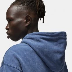 Jordan Essential Washed Fleece Ανδρική Μπλούζα με Κουκούλα FRENCH BLUE -Lifestyle Ρούχα Εκπτώσεις jordan m j ess stmt wash flc po 22