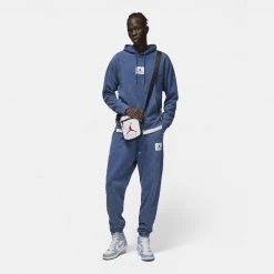 Jordan Essential Washed Fleece Ανδρική Μπλούζα με Κουκούλα FRENCH BLUE -Lifestyle Ρούχα Εκπτώσεις jordan m j ess stmt wash flc po 23