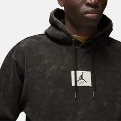 Jordan Essential Washed Fleece Ανδρική Μπλούζα με Κουκούλα BLACK/SAIL -Lifestyle Ρούχα Εκπτώσεις jordan m j ess stmt wash flc po 26