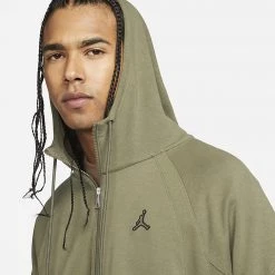 Jordan Essentials Ανδρική Ζακέτα MEDIUM OLIVE/MEDIUM OLIVE -Lifestyle Ρούχα Εκπτώσεις jordan m j ess warmup jacket 2