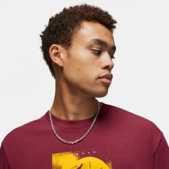 Jordan Essentials Ανδρικό T-Shirt CHERRYWOOD RED/TAXI -Lifestyle Ρούχα Εκπτώσεις jordan m j ess wntr stmt 85 ss crew 2