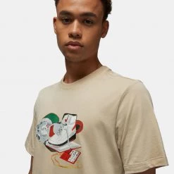 Jordan Artist Series X Jacob Rochester Ανδρικό T-shirt RATTAN/WHITE -Lifestyle Ρούχα Εκπτώσεις jordan m j flt artst ss crew 2 2