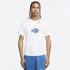 Jordan Flight Essentials Aνδρικό T-Shirt WHITE/ENIGMA STONE/DK MARINA BLUE