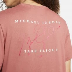 Jordan Flight Essentials Ανδρικό T-Shirt CANYON RUST/WHITE/MYSTIC HIBISCUS -Lifestyle Ρούχα Εκπτώσεις jordan m j flt ess jdn air gfx crew 10