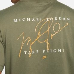 Jordan Flight Essentials Ανδρικό T-Shirt MEDIUM OLIVE/LIGHT CURRY/LIGHT CURRY -Lifestyle Ρούχα Εκπτώσεις jordan m j flt ess jdn air gfx crew 4