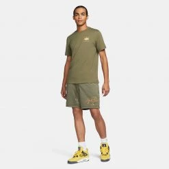 Jordan Flight Essentials Ανδρικό T-Shirt MEDIUM OLIVE/LIGHT CURRY/LIGHT CURRY -Lifestyle Ρούχα Εκπτώσεις jordan m j flt ess jdn air gfx crew 5