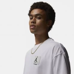 Jordan Flight Essentials Ανδρικό T-Shirt WHITE -Lifestyle Ρούχα Εκπτώσεις jordan m j flt ess ovrsz ss crew 2
