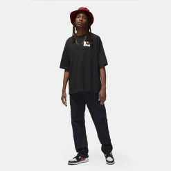 Jordan Flight Essentials Ανδρικό T-Shirt BLACK -Lifestyle Ρούχα Εκπτώσεις jordan m j flt ess ovrsz ss crew 8