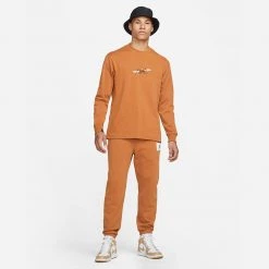 Jordan Flight Essentials '85 Ανδρική Μπλούζα Φούτερ DESERT BRONZE/WHITE -Lifestyle Ρούχα Εκπτώσεις jordan m j flt ess stmt 85 ls crew 5