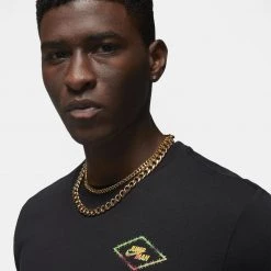 Jordan Flight MVP Ανδρικό T-Shirt Black/Taxi -Lifestyle Ρούχα Εκπτώσεις jordan m j flt mvp hbr ss crew 11