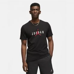 Jordan Air Ανδρικό T-shirt BLACK/WHITE/GYM RED