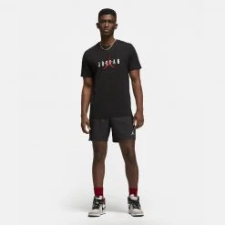 Jordan Air Ανδρικό T-shirt BLACK/WHITE/GYM RED -Lifestyle Ρούχα Εκπτώσεις jordan m j jdn air stretch ss crew 8