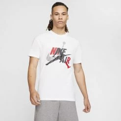 Jordan Men's Jumpman Classics Short SLeeve Crew WHITE/GYM RED