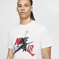 Jordan Men's Jumpman Classics Short SLeeve Crew WHITE/GYM RED -Lifestyle Ρούχα Εκπτώσεις jordan m j jm classics ss crew 4