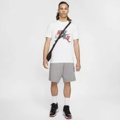 Jordan Men's Jumpman Classics Short SLeeve Crew WHITE/GYM RED -Lifestyle Ρούχα Εκπτώσεις jordan m j jm classics ss crew 5