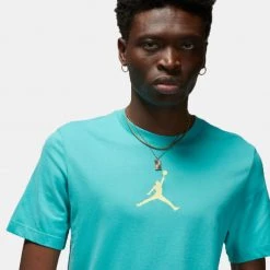 Jordan Jumpman Air Ανδρικό T-Shirt WASHED TEAL/CITRON TINT -Lifestyle Ρούχα Εκπτώσεις jordan m j jumpman df ss crew 2
