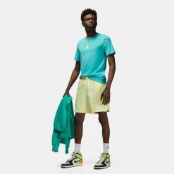 Jordan Jumpman Air Ανδρικό T-Shirt WASHED TEAL/CITRON TINT -Lifestyle Ρούχα Εκπτώσεις jordan m j jumpman df ss crew 4