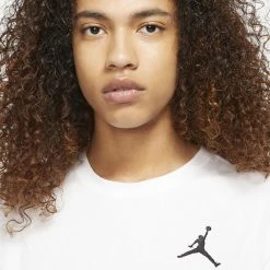Jordan Jumpman Embroidered Ανδρικό T-Shirt White/Black -Lifestyle Ρούχα Εκπτώσεις jordan m j jumpman emb ss crew 2