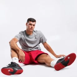 Jordan Jumpman Embroidered Ανδρικό T-Shirt CARBON HEATHER/BLACK -Lifestyle Ρούχα Εκπτώσεις jordan m j jumpman emb ss crew 6