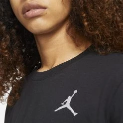 Jordan Jumpman Embroidered Ανδρικό T-Shirt BLACK/WHITE -Lifestyle Ρούχα Εκπτώσεις jordan m j jumpman emb ss crew 9